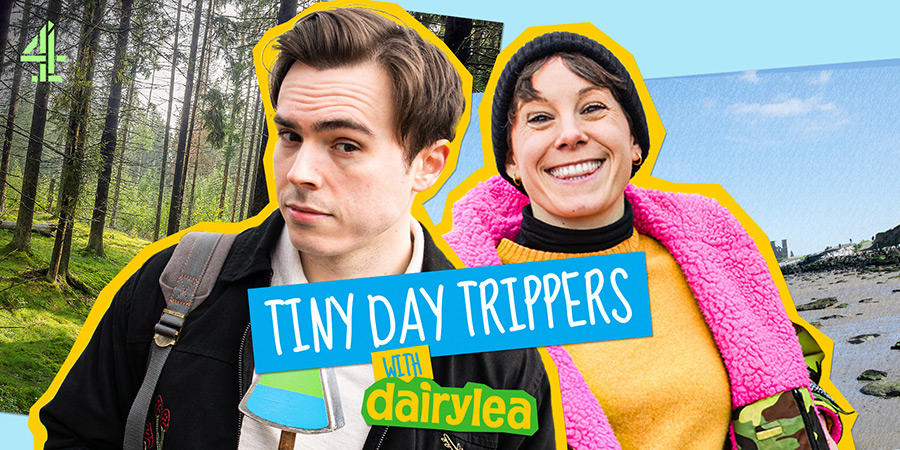 Tiny Day Trippers. Image shows left to right: Rhys James, Suzi Ruffell