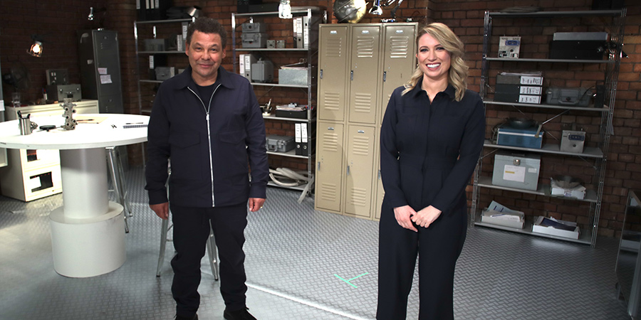 Craig Charles: UFO Conspiracies. Image shows from L to R: Craig Charles, Sarah Cruddas