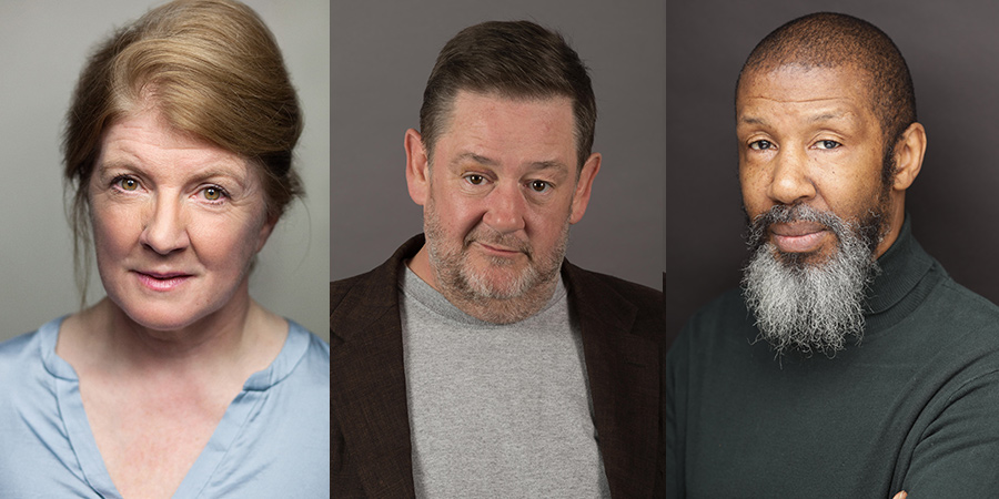 Image shows from L to R: Felicity Montagu, Johnny Vegas, Brian Bovell