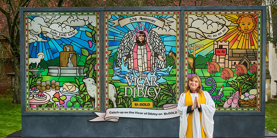 Vicar Of Dibley stained-glassed inspired artwork. Kate Bottley