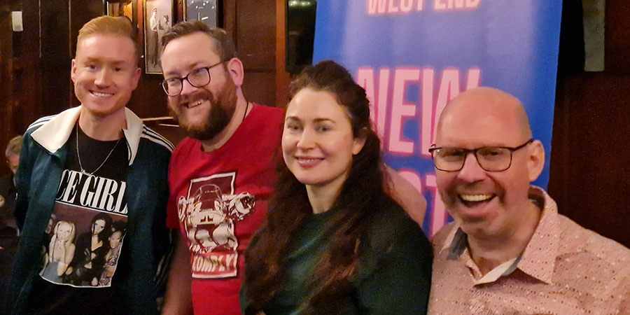 West End New (Old) Act of the Year 2024. Image shows left to right: David Ingram, Steve Holmes, Claudia Trentino, Matt Withers