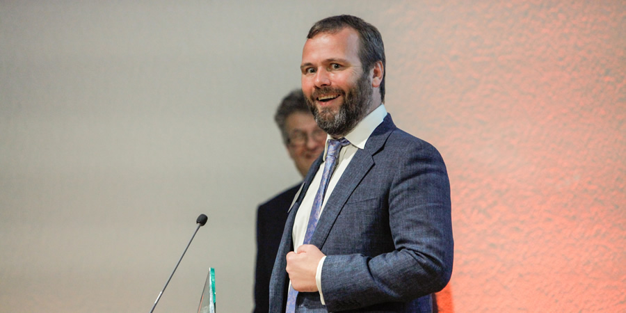 2020 Writers' Guild Awards. John Finnemore. Copyright: Matt Writtle