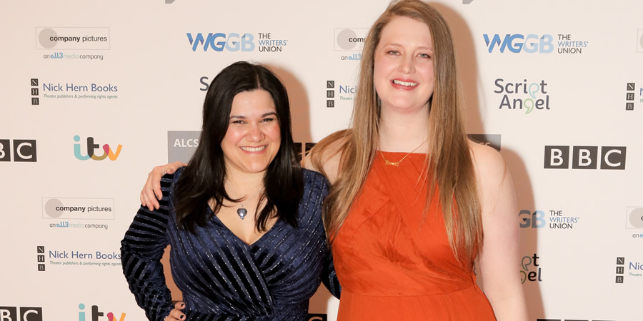 2020 Writers' Guild Awards. Image shows from L to R: Tasha Dhanraj, Hannah George. Copyright: Matt Writtle