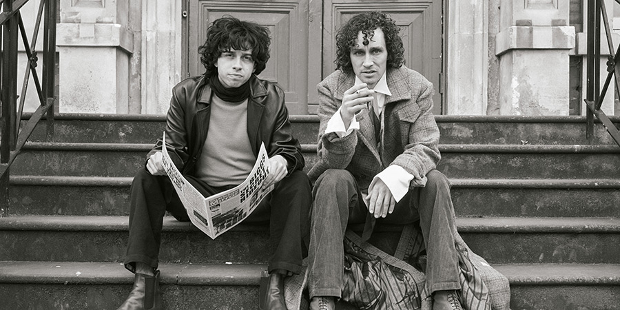 Withnail & I 2024. Image shows left to right: Adonis Siddique, Robert Sheehan. Credit: Manuel Harlan