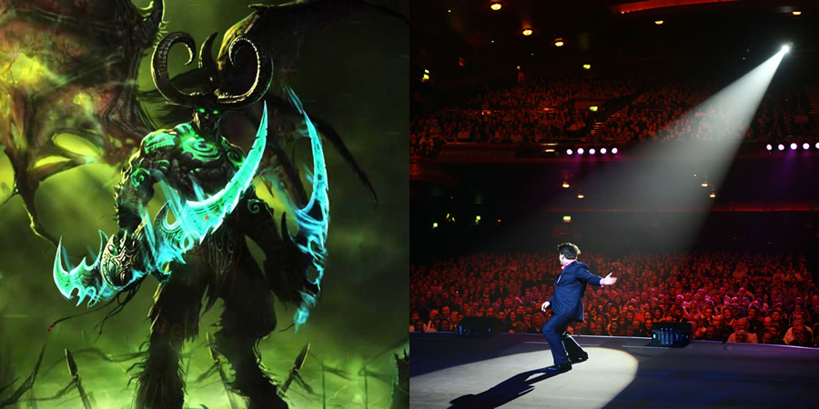 World Of Warcraft and Michael McIntyre on stage