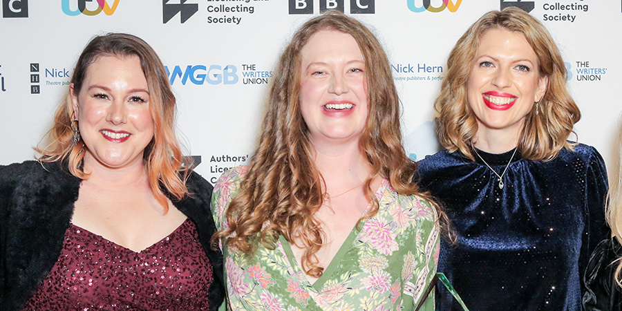 Writers' Guild of Great Britain Awards 2022. Image shows from L to R: Taylor Glenn, Hannah George, Catie Wilkins