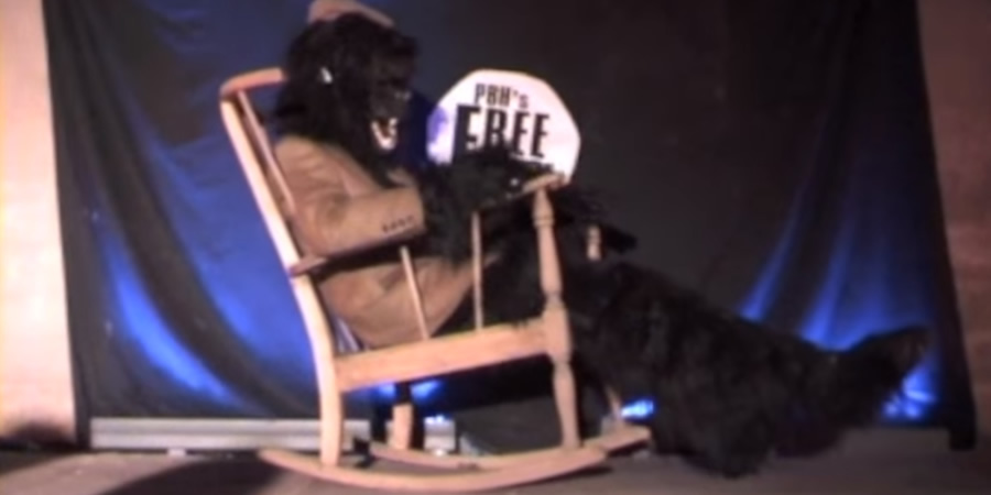 A Young Man Dressed As A Gorilla Dressed As An Old Man Sits Rocking In A Rocking Chair For Fifty-Six Minutes And Then Leaves