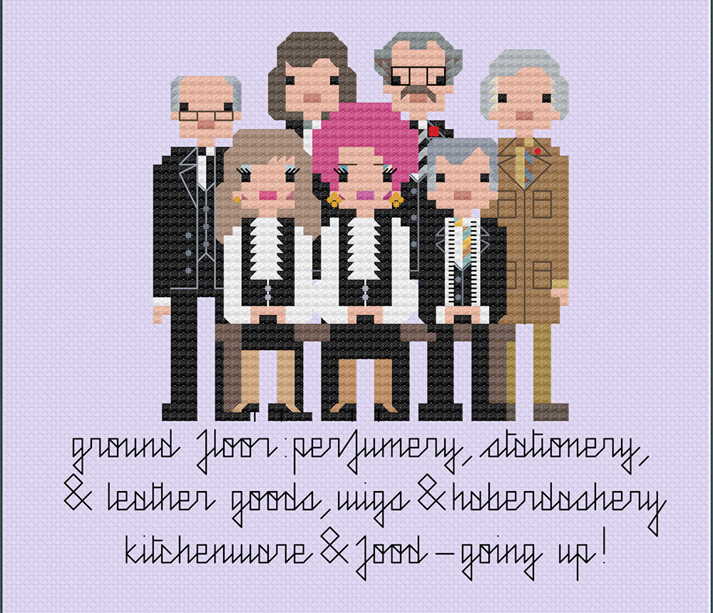 Are You Being Served? cross stitch. Copyright: 8bitnorthxstitch