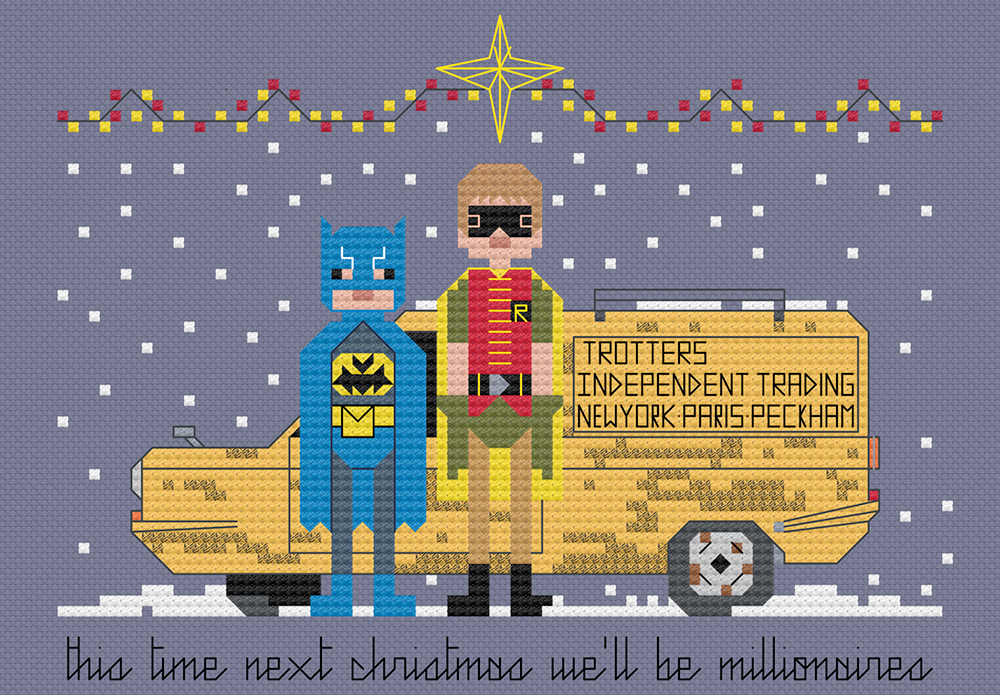 Only Fools And Horses festive cross stitch. Copyright: 8bitnorthxstitch