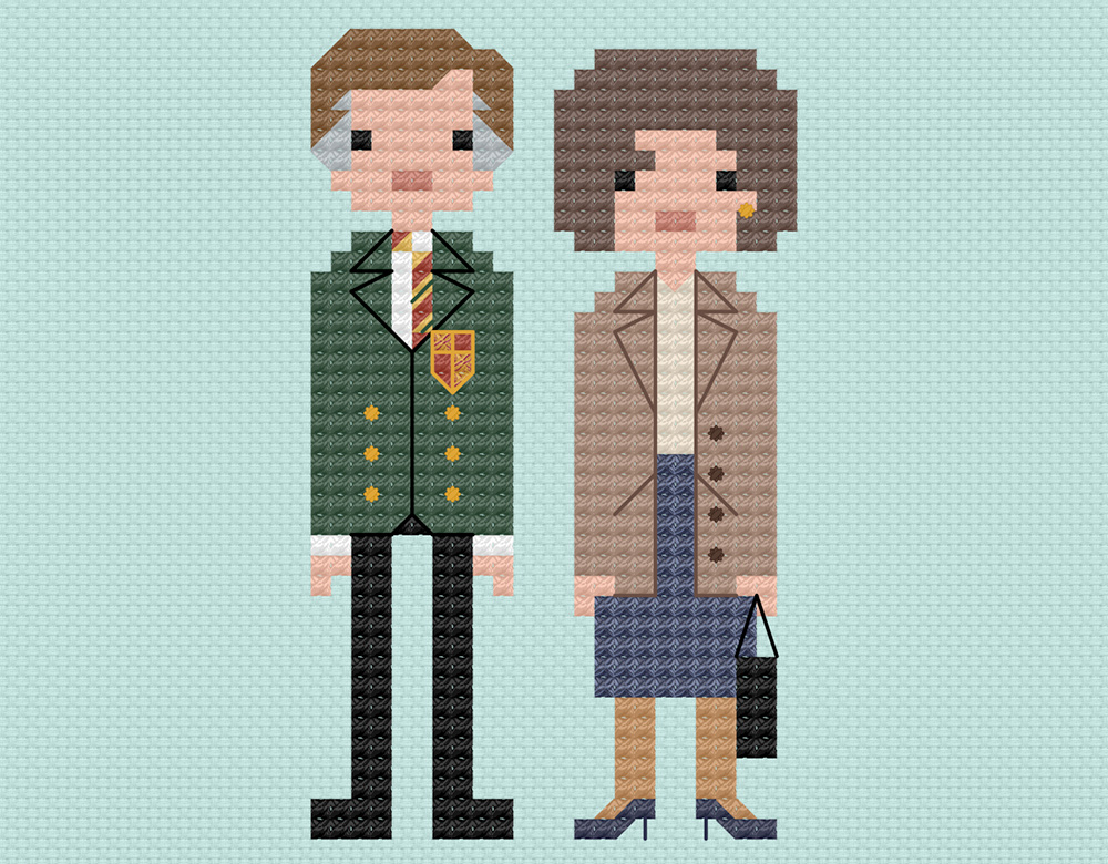 Alan Partridge cross stitch. Copyright: 8bitnorthxstitch