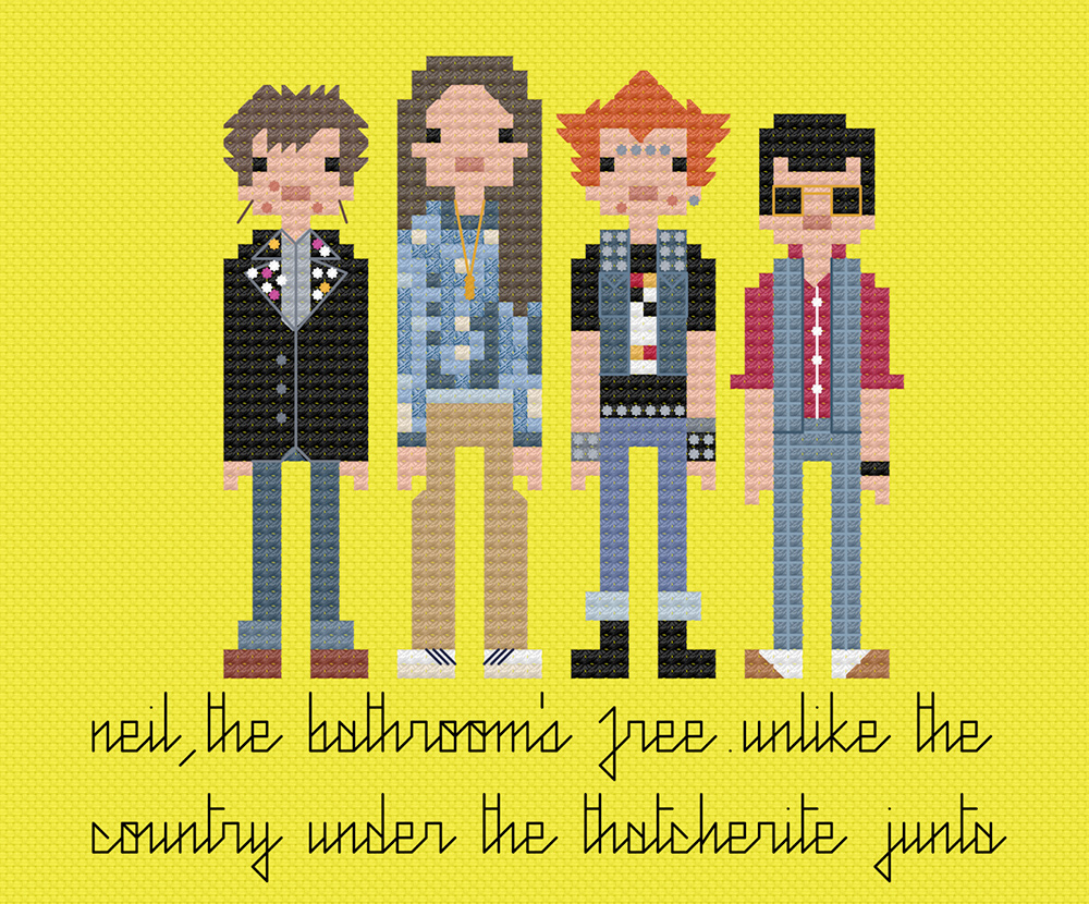 The Young Ones cross stitch. Copyright: 8bitnorthxstitch