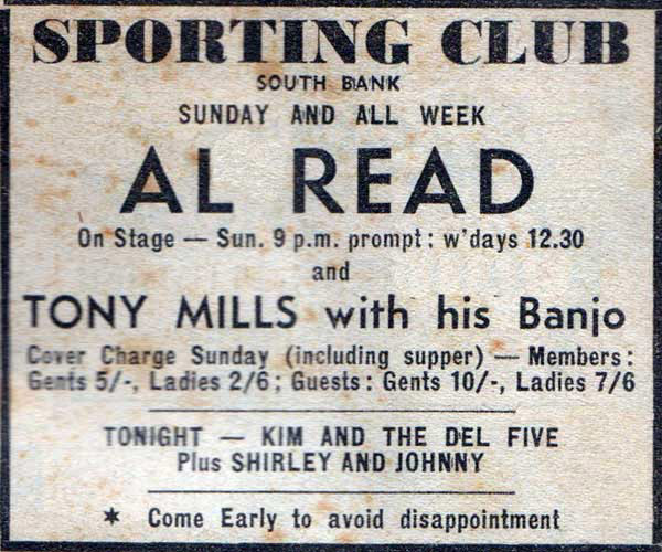 Advert for a performance by Al Read