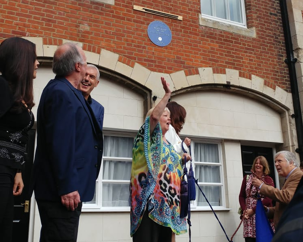 'Allo 'Allo! blue plaque unveiling. Image shows from L to R: Francesca Gonshaw, Guy Siner, Arthur Bostrom, Sue Hodge