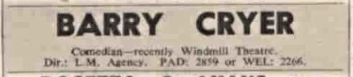 A trade spot from 1957 promoting Cryer in London