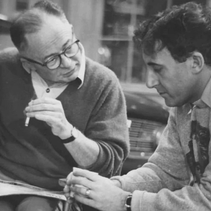 Image shows left to right: Billy Wilder, Peter Sellers