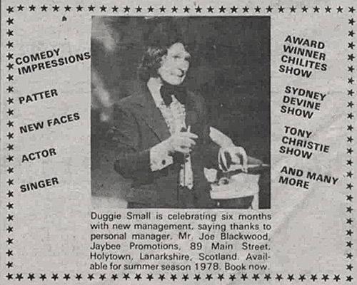 1977 trade ad. Duggie Small