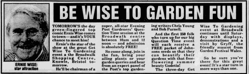 Newspaper cutting: Be Wise to Garden Fun