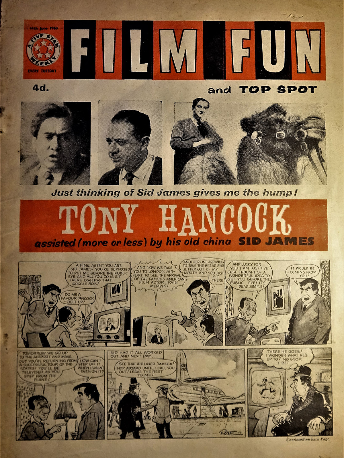 Film Fun: 11th June 1960, Tony Hancock strip