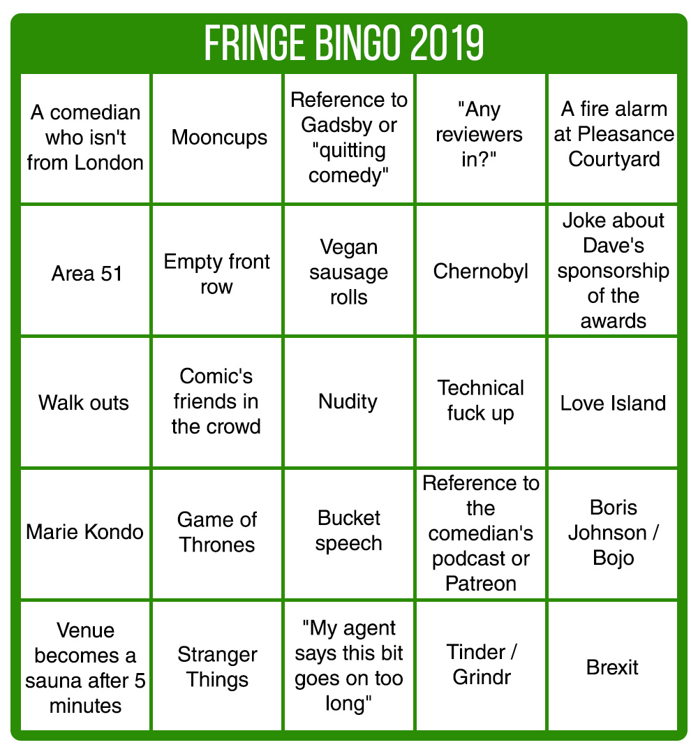 Fringe Bingo 2019