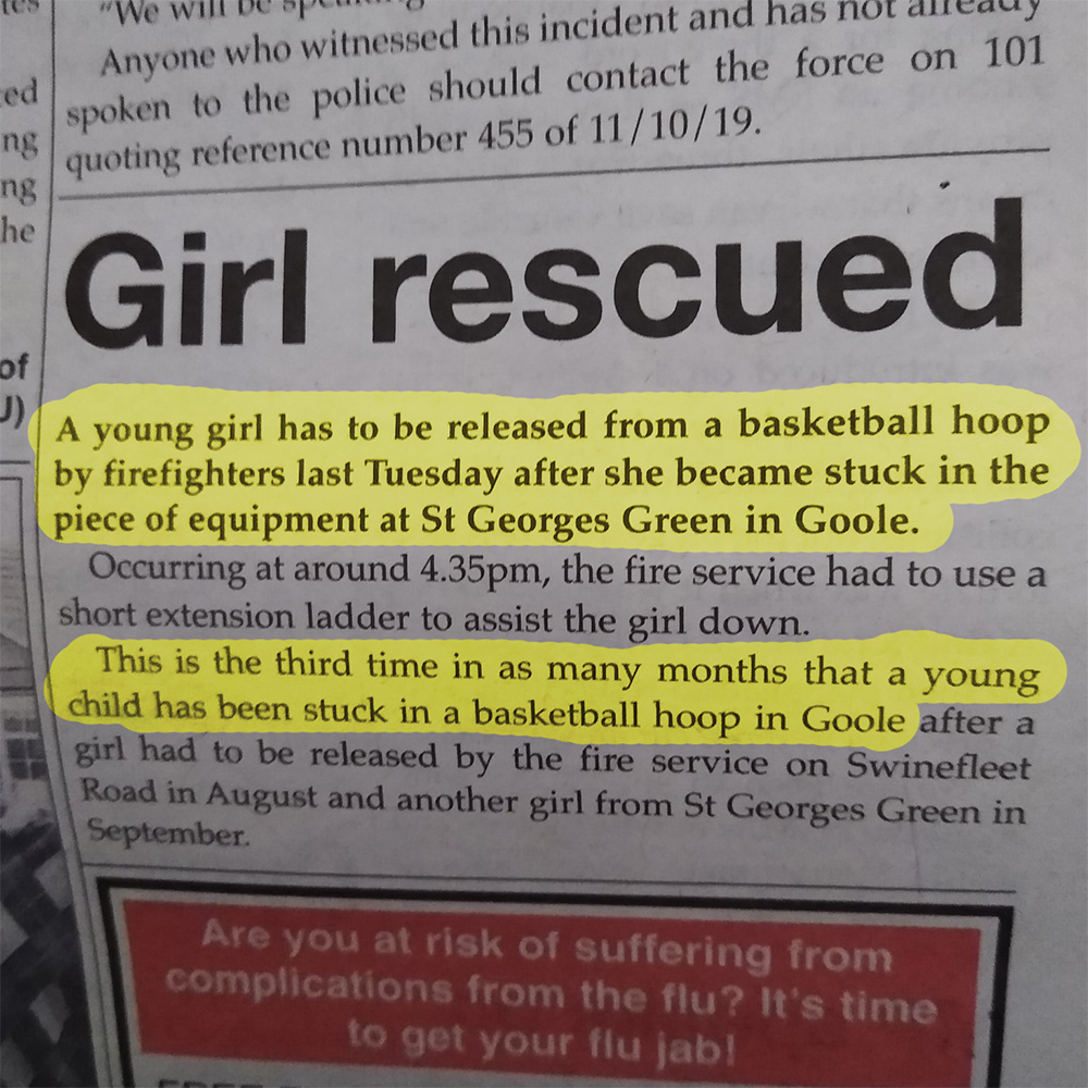 Girl Stuck In Basketball Hoop