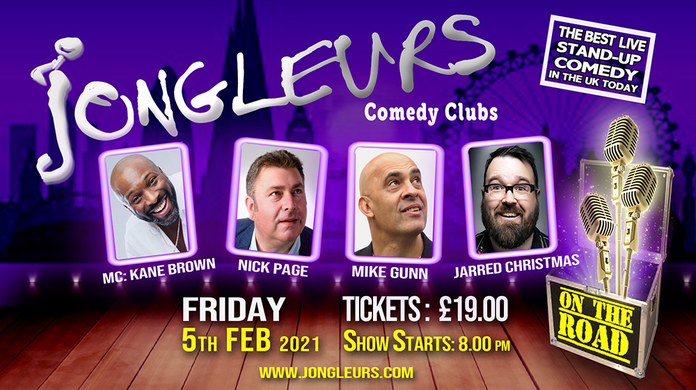 Jongleurs Comedy Clubs. Image shows from L to R: Kane Brown, Nick Page, Mike Gunn, Jarred Christmas