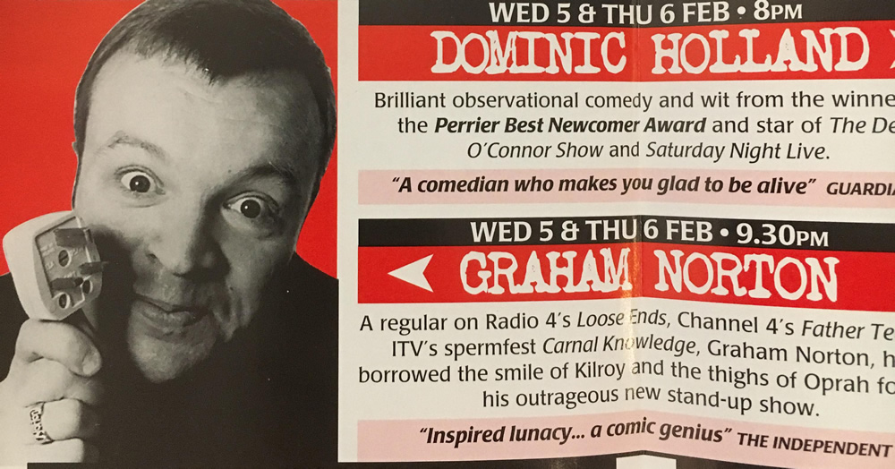 Graham Norton at Komedia Brighton - 5th Feb 1997. Graham Norton. Copyright: Komedia Entertainment