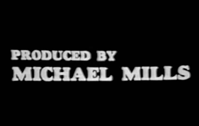 A BBC TV black and white programme end card crediting 'Produced by Michael Mills'. Copyright: BBC