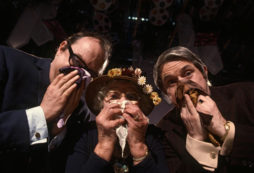 Eric Morecambe, an extra and Ernie Wise, 01/01/1970. Image shows from L to R: Eric Morecambe, Ernie Wise. Copyright: BBC History