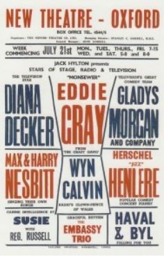 A playbill including Eddie Gray at the New Theatre, Oxford