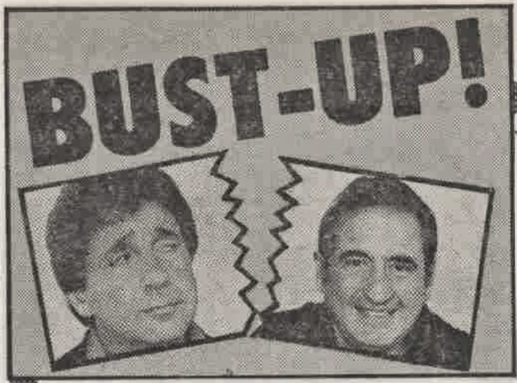 A newspaper headline on the break-up of comedy double act Mike & Bernie Winters. Mike & Bernie Winters