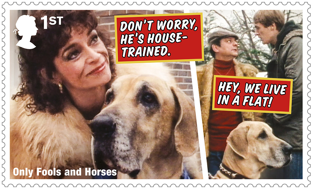 Only Fools And Horses stamp - Don't worry, he's house-trained. Hey, we live in a flat!