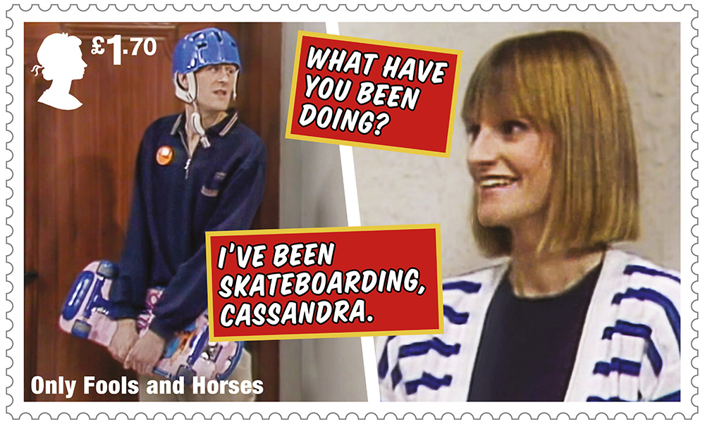 Only Fools And Horses stamp - What have you been doing? I've been skateboarding, Cassandra