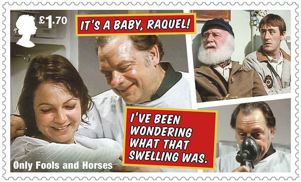 Only Fools And Horses stamp - It's a baby, Raquel! I've been wondering what that swelling was.