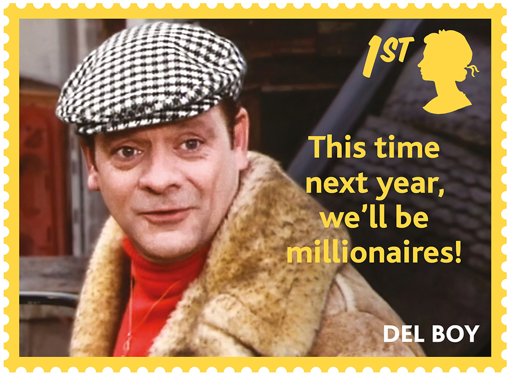 Only Fools And Horses stamp - Del Boy. This time next year, we'll be millionaires!