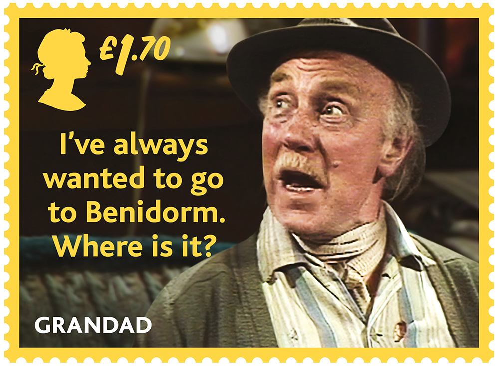 Only Fools And Horses stamp - Grandad. I've always wanted to go to Benidorm. Where is it?