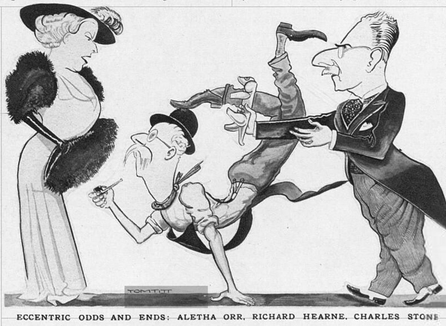 A 1934 cartoon depicting Richard Hearne