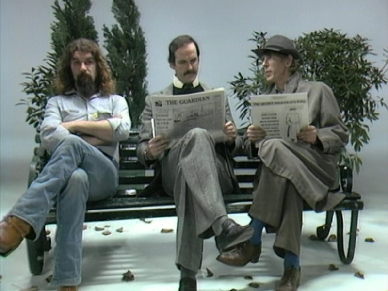 The Secret Policeman's Ball - 1981 promo. Image shows left to right: Billy Connolly, John Cleese, Peter Cook