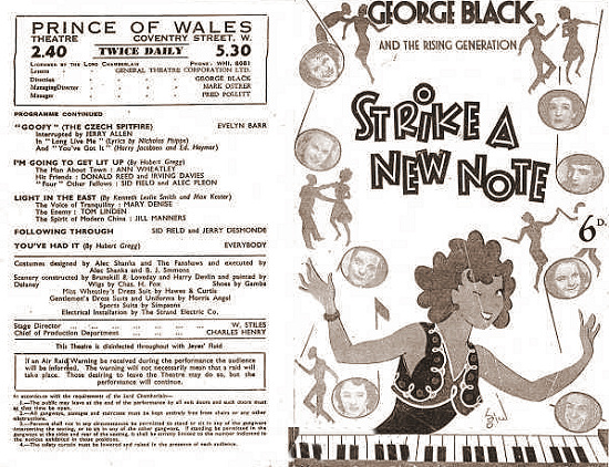 Strike A New Note (1943) programme