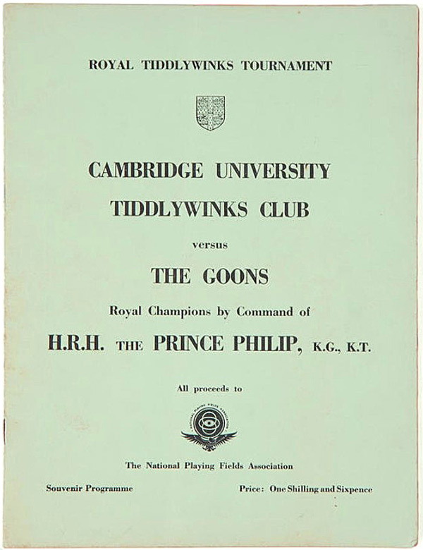 Cambridge University Tiddlywinks Club versus The Goons programme