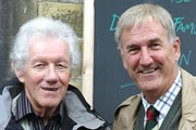 Last Of The Summer Wine. Image shows from L to R: Roy Clarke, Luther 'Hobbo' Hobdyke (Russ Abbot). Copyright: BBC