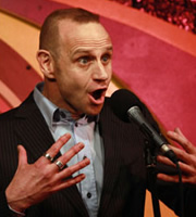 Stand-Up With The Stars. Evan Davis. Copyright: BBC