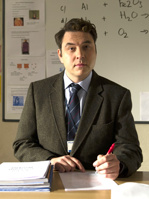 Big School. Mr Church (David Walliams). Copyright: BBC / King Bert Productions