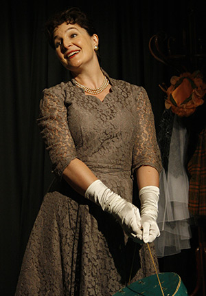 Cheryl Knight as Joyce Grenfell in Turn Back The Clock. Cheryl Knight