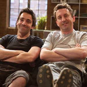 Not Going Out. Image shows from L to R: Andrew Collins, Lee Mack. Copyright: Avalon Television / Arlo Productions