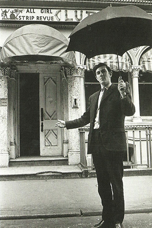 Cook outside 18 Greek Street ahead of its transformation into The Establishment. Peter Cook