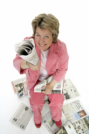 The News Quiz. Sandi Toksvig. Copyright: BBC