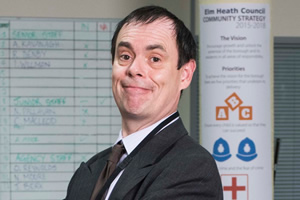 Damned. Martin Bickerstaff (Kevin Eldon). Copyright: What Larks Productions
