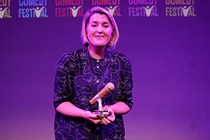 Leicester Mercury Comedian of the Year 2024. Eva Bindeman. Credit: Crosscut Media