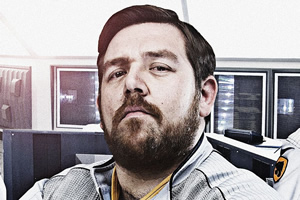 Hyperdrive. Commander Henderson (Nick Frost). Copyright: BBC