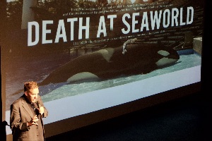Simon Allen at SuperPod, the event launched by ex-SeaWorld trainers and Blackfish cast members. Simon Allen